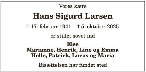 Hans Sigurd Larsen 1210387633