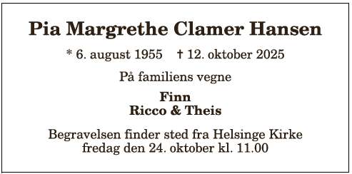 Pia Margrethe Clamer Hansen - 1210388361