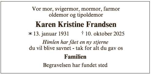 Karen Kristine Frandsen  - 67735