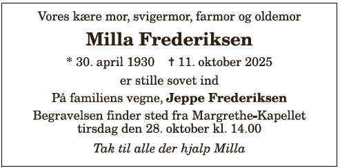 Milla Frederiksen - 1210388406