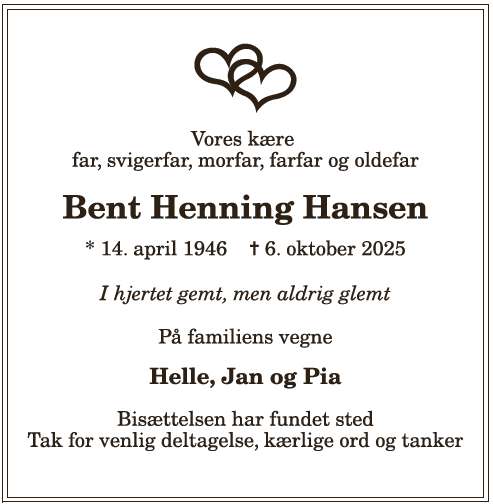 Bent Henning Hansen - 1210387784