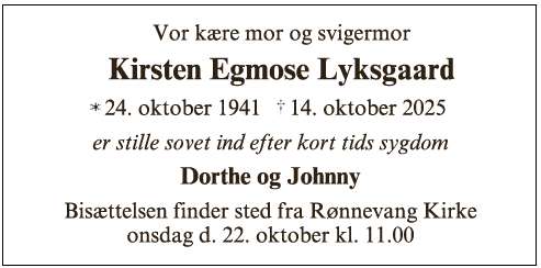 Kirsten Egmose Lyksgaard - ID 67683