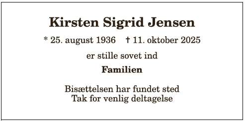 Kirsten Sigrid Jensen - 1210388187