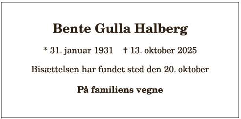 Bente Gulla Halberg - 1210388462