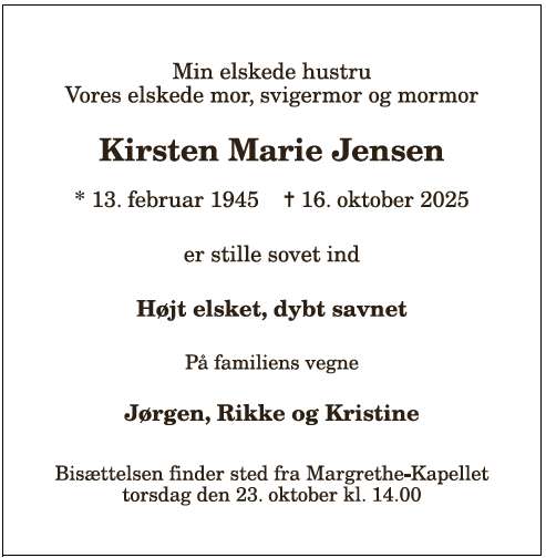 Kirsten Marie Jensen - 1210388843