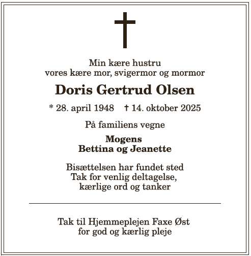 Doris Gertrud Olsen - 1210388403