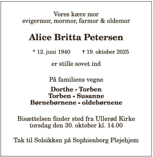 Alice Britta Petersen - 1210389153
