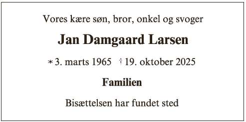 Jan Damgaard Larsen - ID 67901