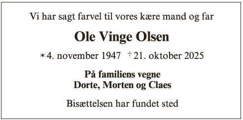 Ole Vinge Olsen - ID 68044
