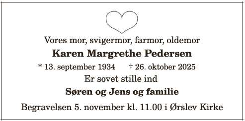 Karen Margrethe Pedersen ID: 19535