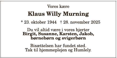 Klaus Willy Murning - ID: 19798