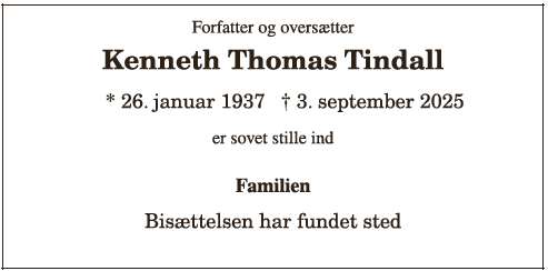 Kenneth Thomas Tindall - 19819