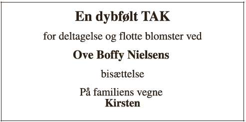 Ove Boffy Nielsen - Tak