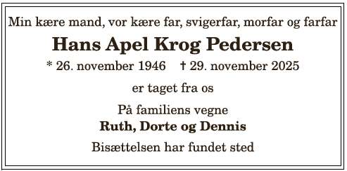 Hans Apel Krog Pedersen - 1210393105