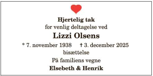 Lizzi Olsen - takannonce