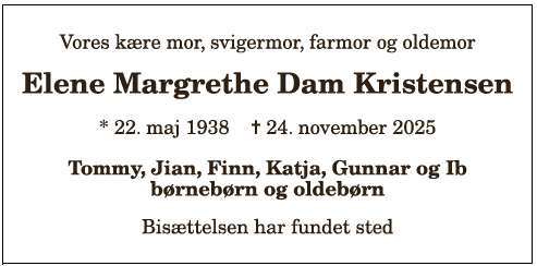 Elene Margr. Dam Kristensen - 1210393826