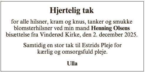 Henning Olsen - Takannonce