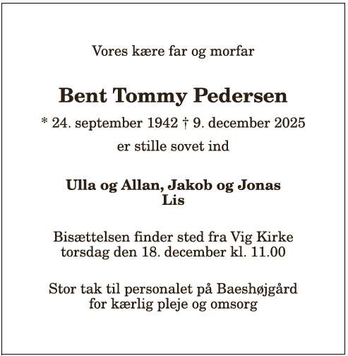 Bent Tommy Pedersen - 1210394073