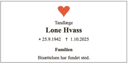 Lone Hvass.