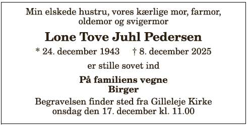 Lone Tove Juhl Pedersen - 1210393983