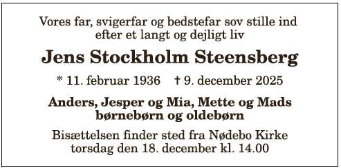 Jens Stockholm Steensberg - 1210394018