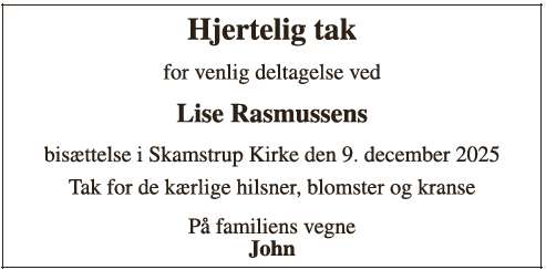 Lise Rasmussen - Tak