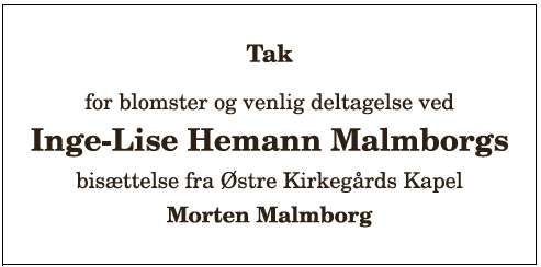 Inge-Lise Hemann Malmborg - 1210393883