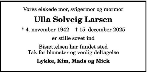 Ulla Solveig Larsen - 1210394552