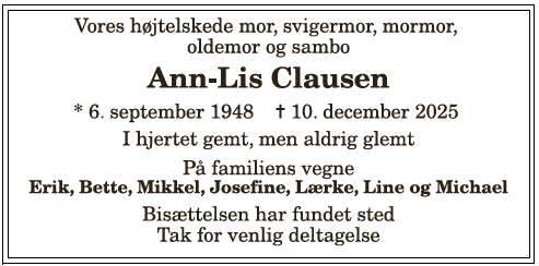Ann Lis Clausen - 1210394266