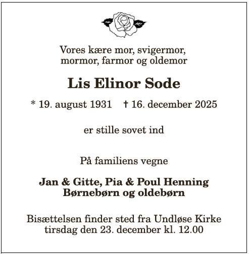 Lis Elinor Sode - 1210394706