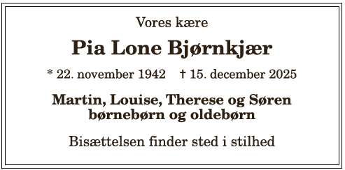 Pia Lone Bjørnkjær - 1210394700