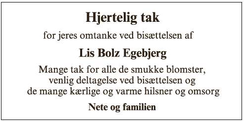 Lis Bolz Egebjerg - ID 69984