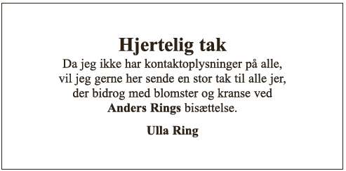 Takkeannonce - Anders Ring