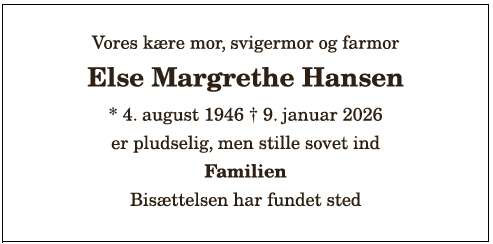 Else Margrethe Hansen - 1210397343