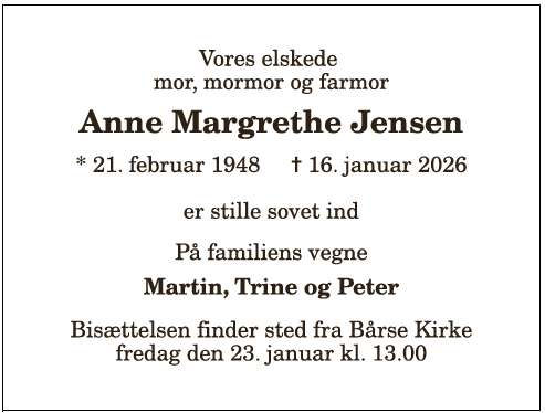 Anne Margrethe Jensen - 121039790