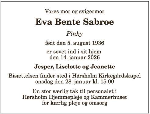 Eva Bente Sabroe - 1210397850