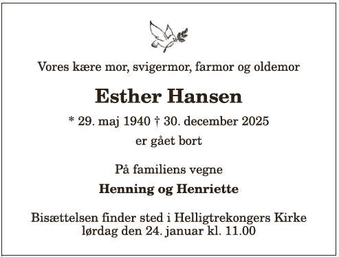 Esther Hansen - 1210397146