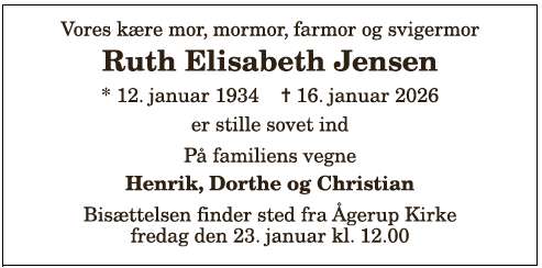 Ruth Elisabeth Jensen - 1210397988