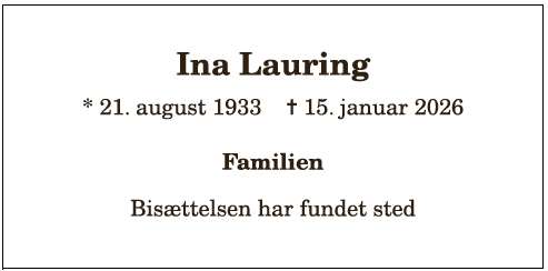 Ina Lauring - 1210398220