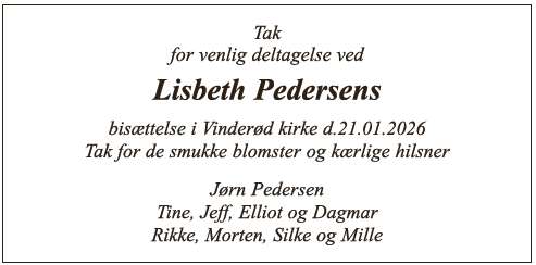 Lisbeth Pedersen - Tak