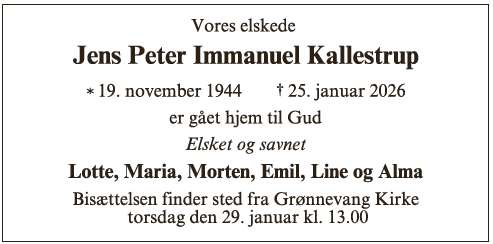 Jens Peter I. Kallestrup - ID 71162