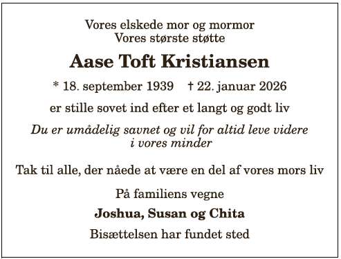 Aase Toft Kristiansen - 1210399145