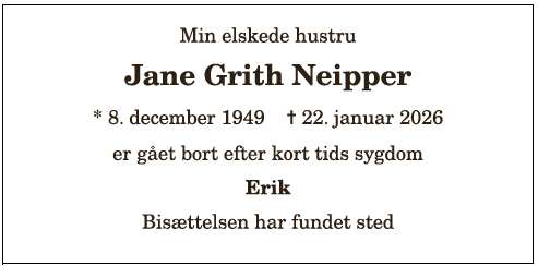 Jane Grith Neipper - 1210399089