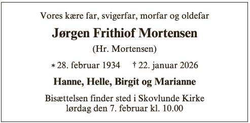 Jørgen Frithiof Mortensen - ID 71046