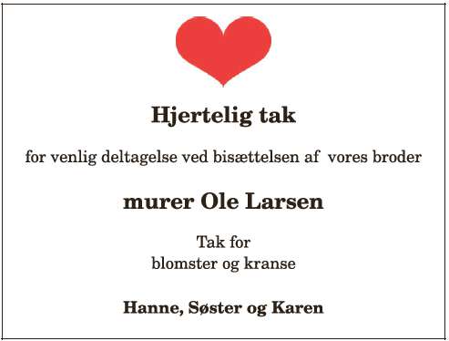 Ole Larsen - ID: 20289