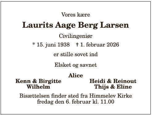 Laurits Aage Berg Larsen - 1210399732