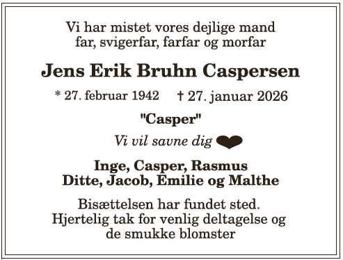 Jens Erik Bruhn Caspersen - 1210399484
