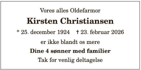 Kirsten Christiansen - 1210402695