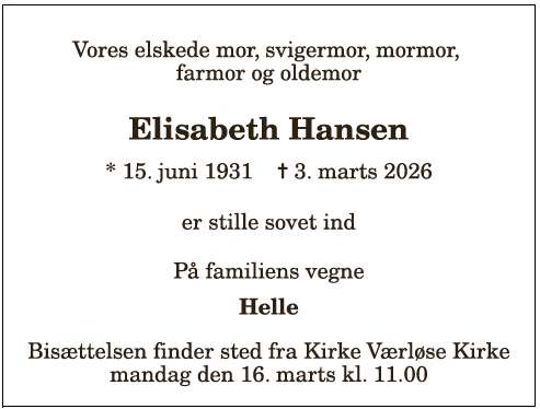 Elisabeth Hansen - 1210403639