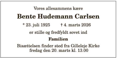 Bente Hudemann Carlsen - 1210403765